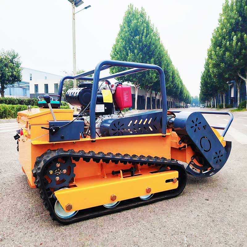csj lj800 remote control flail mower front CSJ-LJ800 Crawler Lawn Mower - Image 3