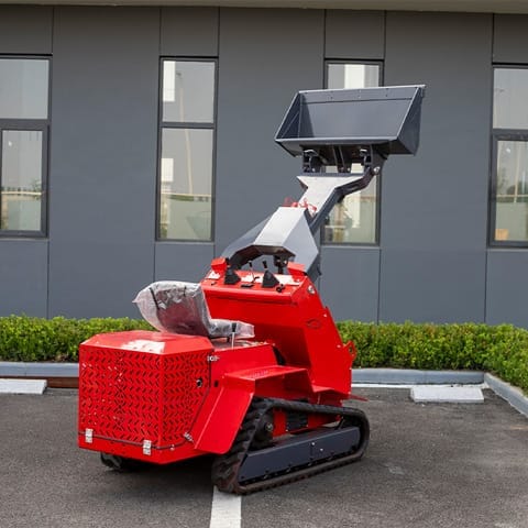 csgl t490 mini skid steer raised boom view CSGL-T490 Mini Track Loader - Image 4