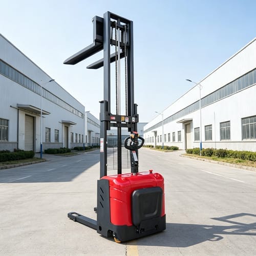 cshf d15 double lift electric stacker front angle CSHF-D15 Double‑lift Electric Stacker - Image 2
