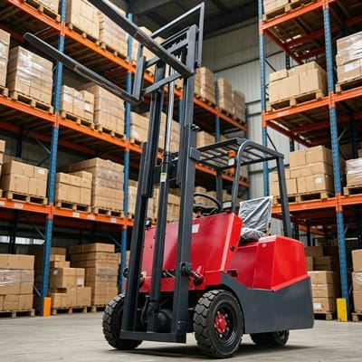 csht electric forklift warehouse operation electric forklift operating in warehouse aisle