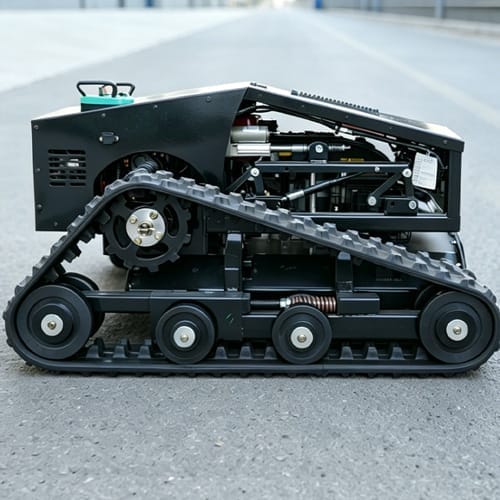 csj hb800 tracked grass cutter side view CSJ-HB800 Crawler Lawn Mower - Image 5