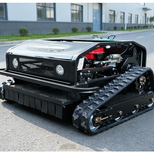 csj hs800 tracked brush cutter front angle CSJ-HS800 Crawler Lawn Mower - Image 2