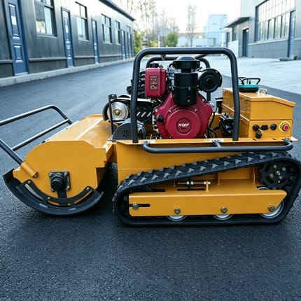 csj lj1000 stand on tracked mower operation CSJ-LJ1000 Crawler Lawn Mower - Image 3