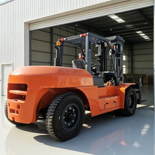 csqd 100 10 ton diesel forklift front angle CSQD-100 Diesel 10Ton Forklift Truck - Image 2