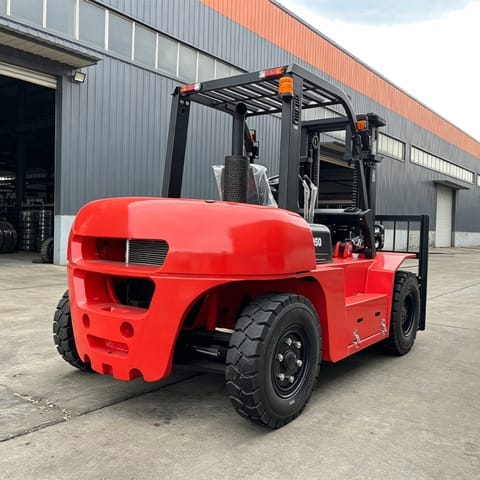 csqd 50 5 ton diesel powered forklift rear angle CSQD-50 5.0Ton Diesel Forklift Truck - Image 4