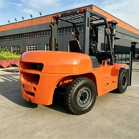 csqd 70 7.0t diesel counterbalance forklift front angle CSQD-70 7.0Ton Diesel Forklift Truck - Image 3