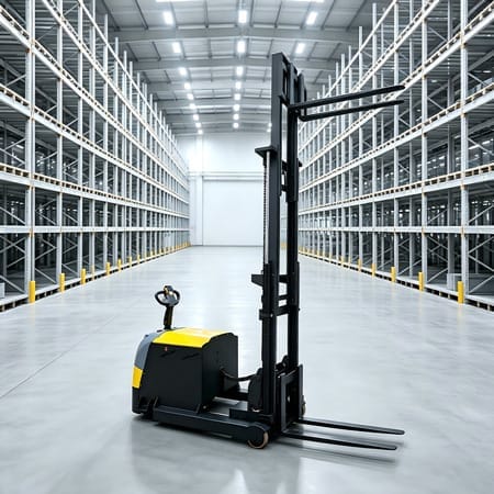 cshf r20 electric rough terrain reach stacker front CSHF-R15 Full‑electric Rough‑Terrain Reach Stacker with Side Shift - Image 2