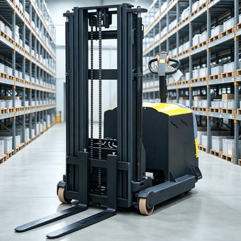 electric reach stacker extended mast view CSHF-R15 Full‑electric Rough‑Terrain Reach Stacker with Side Shift - Image 4