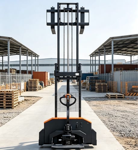 rough terrain pallet stacker mast view CSHF-H15 1.5Ton All‑terrain Electric Stacker - Image 3