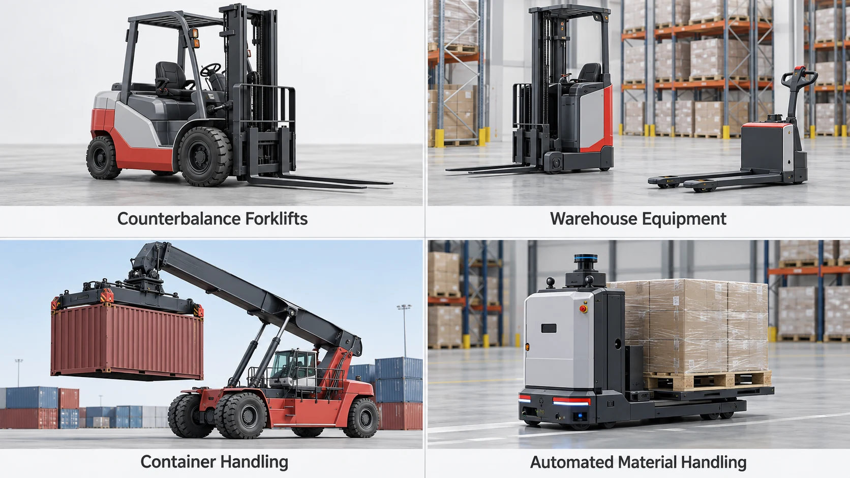 material handling equipment product ranges Counterbalance forklifts, warehouse equipment, container handling and automated material handling